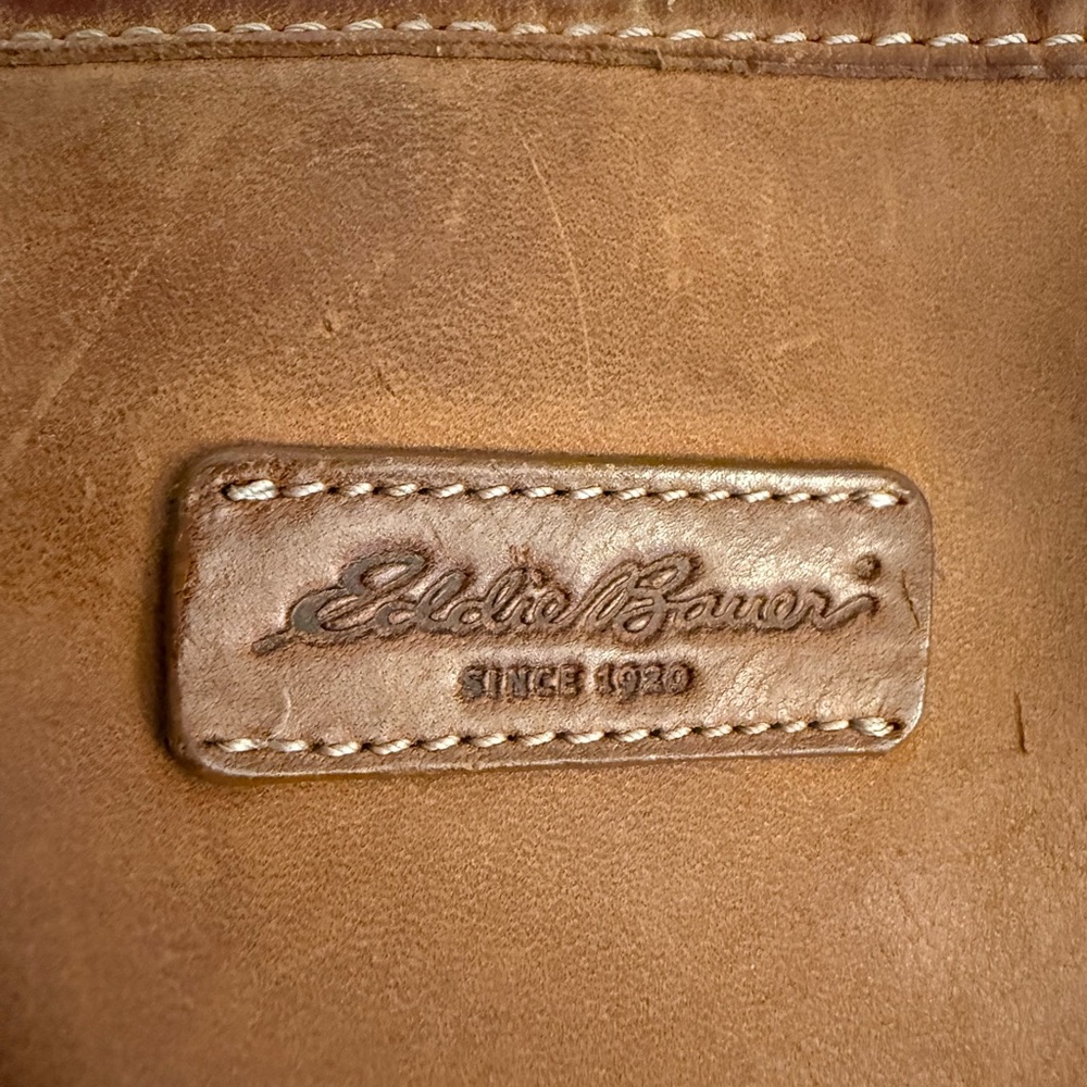Brown Leather Eddie Bauer Vintage Tote Bag - Picture 4 of 7